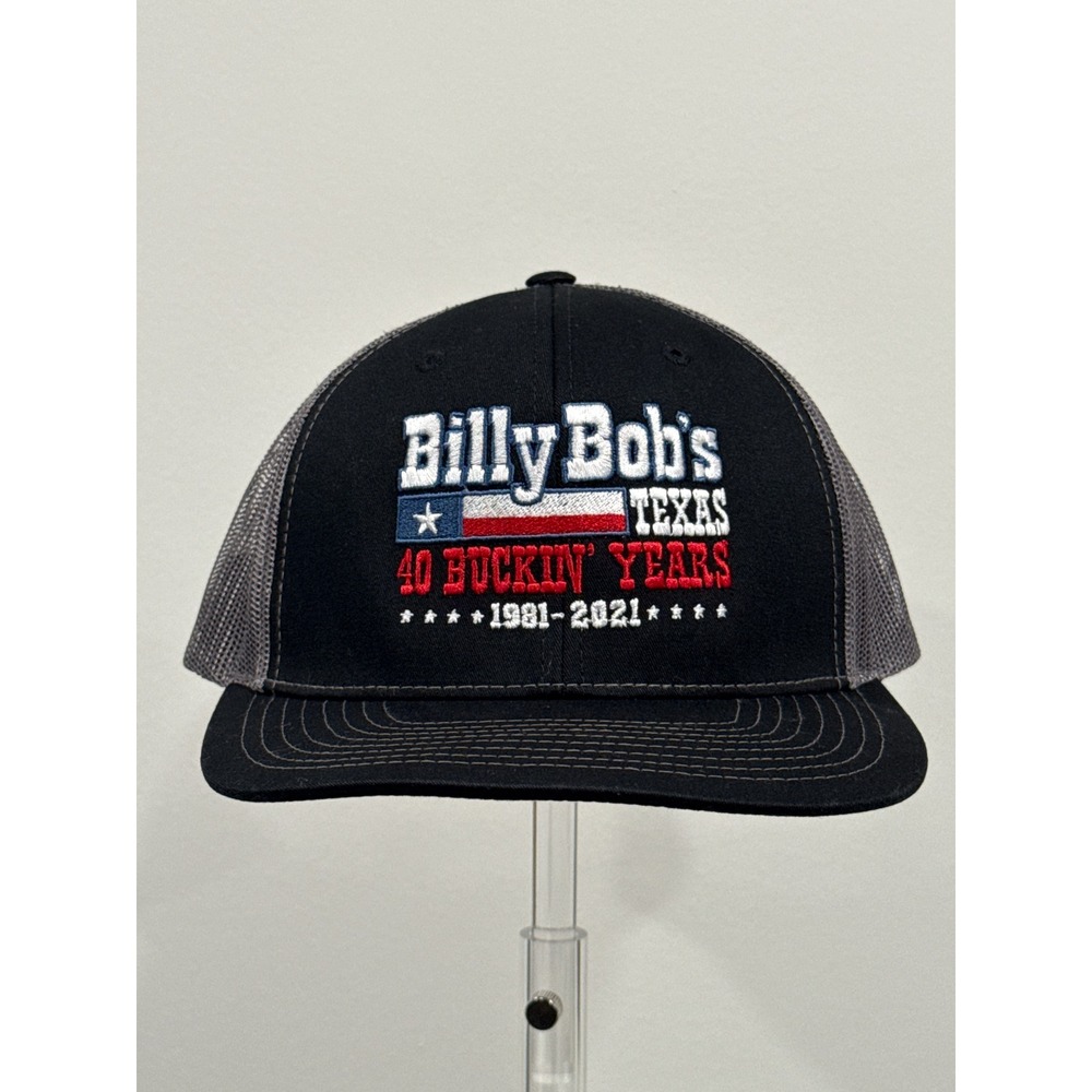 Richardson Billy Bobs Texas Hat Mens OSFM Black 40th Anniversary Trucker EUC